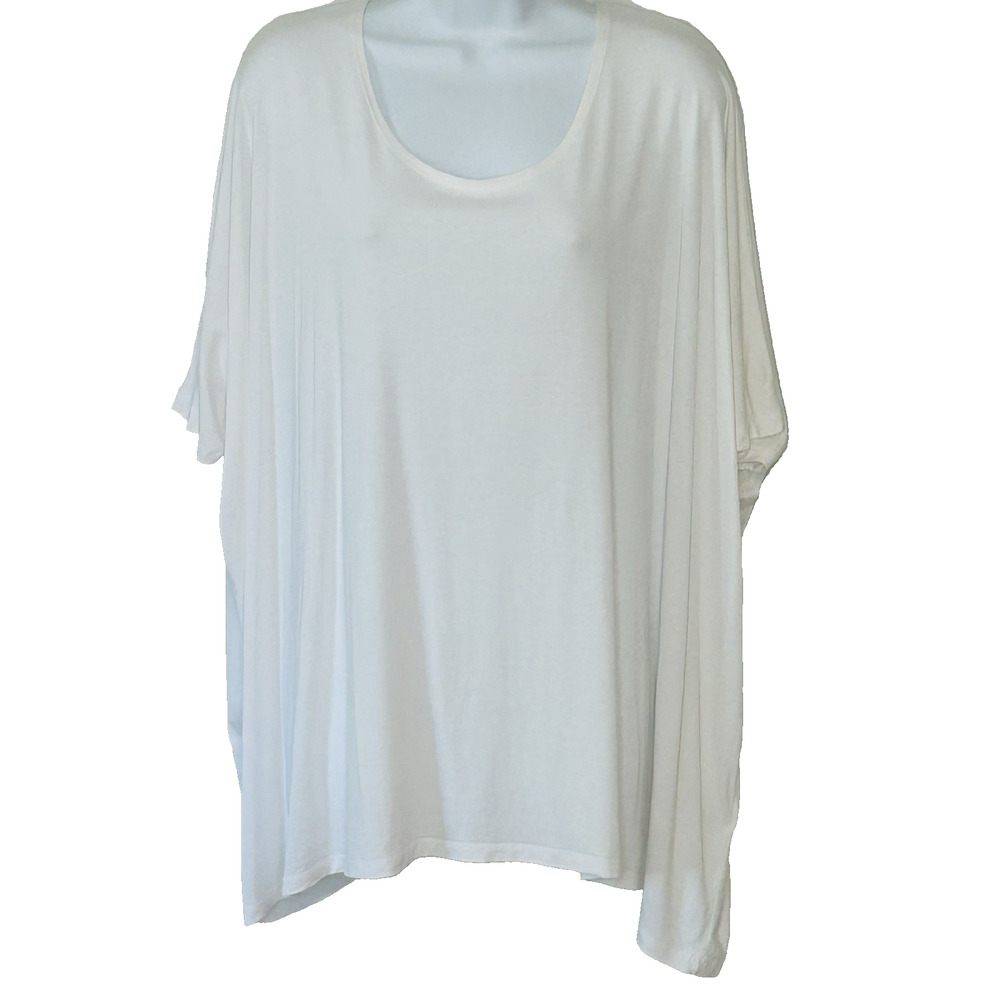 AllSaints White T-Shirt Oversized Scoop Neck One Size OSFM Slouchy Relaxed - Picture 2 of 4